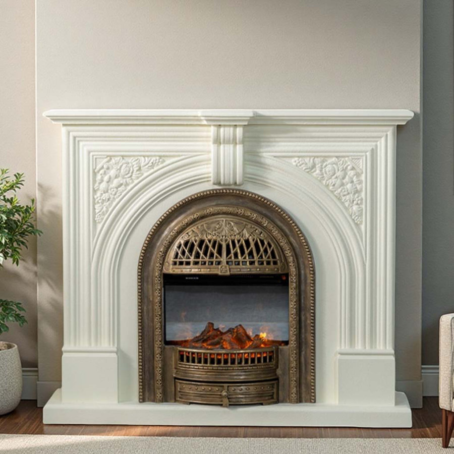 Vintage Style Carved Home Fireplace